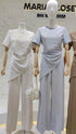 Casual Asymmetrical Fall Tops With Trousers Sets